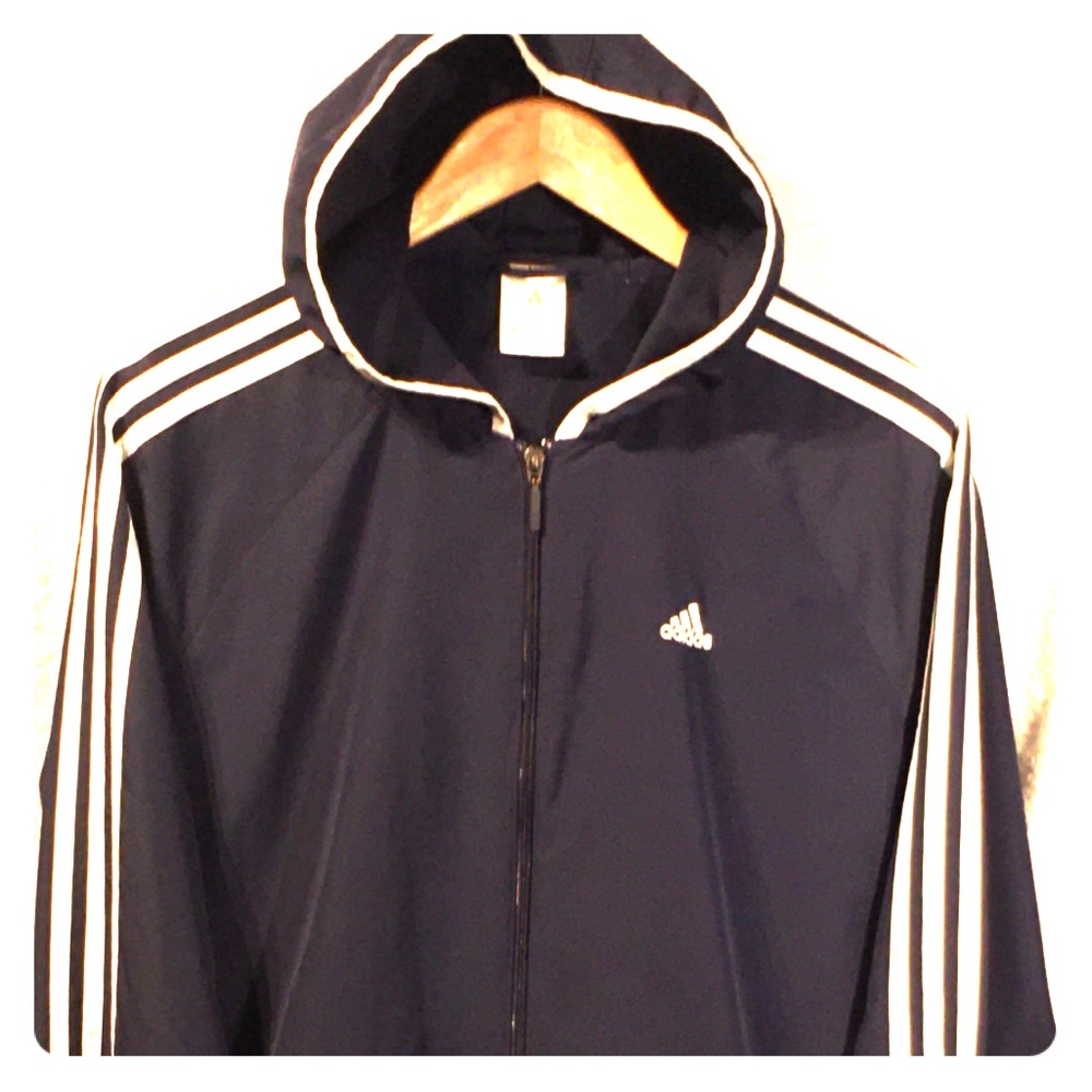 Men’s lightweight full zip up Adidas hoodie...Navy